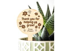Thank You for Helping Us Grow Succulent Tag - Cute Thoughtful Plant Gift for Teacher or Care Giver, Small Present with Personalised Name