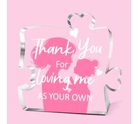 Thank You for Loving Me As Your Own Acrylic Block Puzzle,Birthday Gifts for Mom from Daughter,Mothers Day Gift for Mom Desk Decor,Unique Presents for Mama