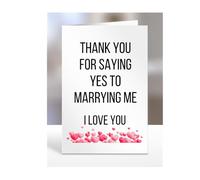 Thank you for saying yes to marrying me, I love you, A5 card for Wife, Girlfriend, Fiancee, Husband, Boyfriend, Fiance, Gifts for Him or Her, A5-06
