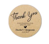 Thank You for Sharing Our Special Day Custom Wedding Favors Stickers Labels, Custom 4.5cm Stickers