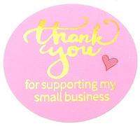 Thank You for Supporting My Small Business Stickers Labels - 100 - Round - Self-Adhesive - Hot Pink