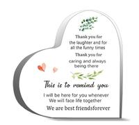 Thank You For The Laughter And For All The Funny Times Acrylic Heart Shaped Plaque Desk Decorations Acrylic Heart Keepsake 4x4 inch