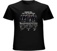 Thank You for The Memories Shadowhunters All cast Signed 3 Seasons 55 Episodes Mens T Shirt Printed Graphic Top Unisex Tee Black 3XL