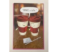Thank You Friend Card - ‘Thanks a Latte’ Coffee-Themed Appreciation Card