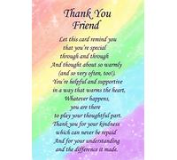 Thank You 'Friend' Poem Verse Greeting Card