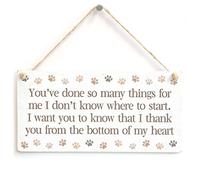 Thank You From Bottom of My Heart Sign, Pawprint Decor