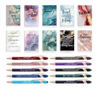 Thank You Gift, 10Sets Teacher Gifts Thank You Gifts for Women Employee Colleague Appreciation Gifts Notebook and Pen Set,Inspirational Gifts for Women Notepad and Pen Gift Set Thank You Teacher Gifts