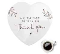 Thank You Gift - A Little Heart to Say A Big Thank You Coaster, Heart Ceramic Coasters, Drink Mat with Non-slip Cork Base and Ceramic Stone, Cup Pad for Cups Mug Home Kitchen Bar