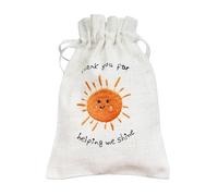 Thank You Gift Bag “Helping Me Shine” - 15 x 20cm Embroidered Drawstring Pouch Reusable Fabric Present Bag