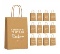 Thank You Gift Bags 12 Pcs, Kraft Paper with Handles, Teacher Appreciation | Gift Bags "A Little Gift To Say A Big Thank You" Teacher Appreciation arty