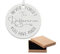 Thank You Gift, Best Friend Ornament White Ceramics Encouragement Gifts | Ceramic Hanging Ornament Friendship Keepsake | Appreciation Gifts Support Friendship | Gifts for Coworkers, Friends, Women