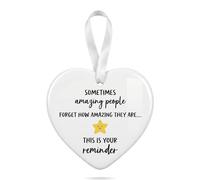 Thank You Gift Box, Sometimes Amazing People Forget How Amazing They Are Ceramic Star Plaque, Sentimental Keepsake Hanging Ornament for Women Men Friend Colleague Teacher, Well Done Proud of You Gifts