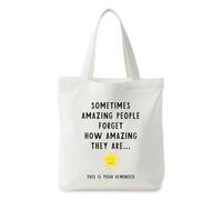 Thank You Gift Canvas Tote Bag, Sometimes People Forget How Amazing They Are Tote Bags for Women, Reusable Shopping Bags, Appreciation Gifts for Teacher Mentor Colleagues Nurses Family Friends