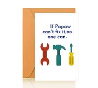 Thank You Gift Card for Grandfather Grandpa If Papaw Can't Fix It Card for Granddad Christmas Birthday Gifts for Papa Appreciation Retirment Gift for Papaw Birthday Greeting Cards with Envelopes