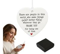 Thank You Gift - Ceramic Hanging Ornament Plaque Sign with Heartfelt Message, Small Thank You Gifts in Gift Box for Women Men Colleagues Friends Teather