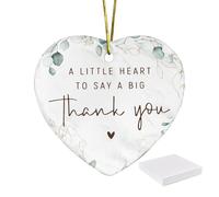 Thank You Gift, Ceramic Plaque Thank You Gifts for Women, Thank You Plaque Appreciation Gift for Friend Teacher Colleague Mom - A Little Heart to Say A Big Thank You (Heart-B)
