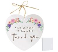 Thank You Gift, Ceramic Plaque Thank You Gifts for Women, Thank You Plaque Appreciation Gift for Friend Teacher Colleague Mom - A Little Heart to Say A Big Thank You (Heart-D)