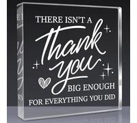 Thank You Gift | Cute Acrylic Thank-You Block Display 3.9×3.9×0.39 inch | Perfect for Men & Women, Colleagues, Teachers, Bosses, Volunteers, Nurses, Doctors, Managers & Directors