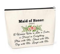 Thank You Gift for Bridesmaid Matron of Honor Gifts Makeup Bag Wedding Gift for Maid of Honor Proposal Gift for Bridesmaid Funny Cosmetic Bag Bridesmaid Appreciation Gift Bride Shower Gift for Girl
