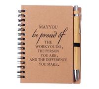 Thank You Gift for Colleagues Women Teacher,Colleague Leaving Gifts,140 Pages Kraft Notepad and Pen Gift Set,Thank You Teacher Gifts,May You Be Proud of the Work You Do Notebook with Ballpoint Pen Set