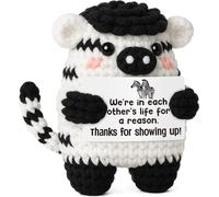 Thank You Gift for Couples Friends, Handmade Crochet Zebra for Sister Brother Coworkers Women Men - Perfect for Anniversary Birthday Christmas White Elephant Gift Idea Gratitude Support Desk Decor