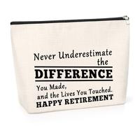 Thank You Gift for Coworker Happy Retirement Gift Makeup Bag Retirement Gift for Women Appreciation Gift for Coworker Funny Cosmetic Bag Gift Colleagues Friend Inspirational Employee Leaving Gift