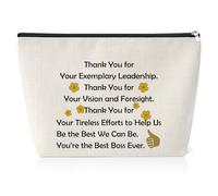 Thank You Gift for Lady Boss Team Leader Best Boss Ever Gifts for Women 25X17CM Makeup Bag Birthday Retirement Gift Leaving Going Away Gift for Female Boss Gift Cosmetic Travel Pouch