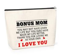 Thank You Gift for Mom to My Mum Gift Makeup Bag Bonus Mom Gift from Daughter Stepmom Gift Appreciation Gift for Mother in Law Cosmetic Bag Mum Mothers Day Birthday Gift Bonus Mom Gift