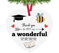 Thank You Gift for Teachers Ceramic Ornament Teacher Gifts from Student Teacher Appreciation Gifts End of School Year Teachers Day Birthday Retirement Gift Christmas Ornament for Daycare Preschool