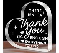 Thank You Gift for Women & Men - Acrylic Heart Plaque Appreciation Gifts 10×10×1cm, Thank You Gifts for Boss, Coworker, Teacher, Nurse, Volunteer, Mentor