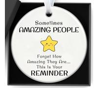 Thank You Gift for Women Men Heart Shape Ceramic Thanks Hanging Ornaments