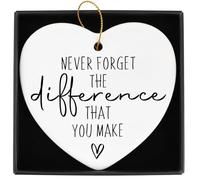 Thank You Gift for Women Men Heart Shape Ceramic Thanks Hanging Ornaments Include A Gifts Box As Well Gift for Friend, Teacher, Family, Coworker Leaving Gifts for Colleagues Women Hang on the Wall