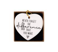 Thank You Gift for Women, Never Forget The Difference You Make Ceramic Ornament, Heart Never Underestimate Plaque Keepsake, Appreciation Retirement Memorial for Coworkers Teacher Employee Boss Nurse