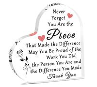 Thank You Gift Inspirational Desk Decor for Office Colleague Retirement Leaving Gifts for Women Men Appreciation Gifts for Social Worker Nurse Teacher Volunteer Acrylic Heart Keepsake Plaque