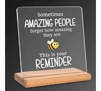 Thank You Gift Leaving Gift for Colleagues Women, Acrylic Ornament with Wooden Base Bee Design, Sometimes People Forget How Amazing They Are Gifts, Friendship Gifts for Women Men Graduation