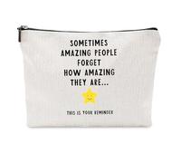 Thank You Gift Makeup Bag, Leaving Gifts for Colleagues Women, Sometimes People Forget How Amazing They are, Inspirational Gifts Portable Cosmetic Bag for Teacher Nurses Family Friends