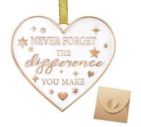 Thank You Gift, Never Forget The Difference You Make Heart Plaque, Farewell Gifts for Coworkers, Thank You Plaque with Envelope for Women Friend Teacher Employee