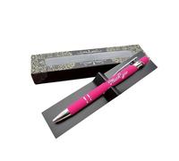 Thank You Gift - Pink Colour Engraved Ballpoint Pen in Gift Box | Sleek Metal Pen with Black Ink | Smooth, Lightweight Luxury Pen for Teachers, NHS Staff, Students, or Boss