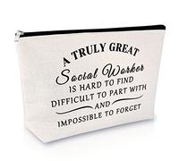 Thank You Gift Social Worker Gift Cosmetic Bag Social Worker Appreciation Gift Coworker Leaving Gift Retirement Gift for Women Employee Volunteer Teacher Christmas Thanksgiving Day Gift Cosmetic Bag