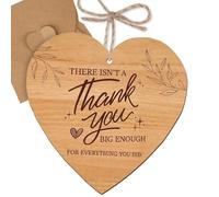 Thank You Gift, Thankyou Plaque for Men Women, Wooden Heart Plaque with Envelope, Appreciation Thank You Gifts for Colleagues, Nurse, Boss, Volunteer, Doctor, Manager, Director, Teacher
