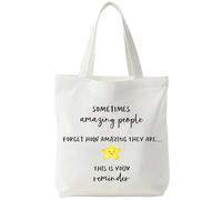 Thank You Gift, Tote Bags for Women, Sometimes People Forget How Amazing They Are, Canvas Tote Bag Reusable Shopping Bags, Appreciation Gifts for Mentor Colleagues Teacher Nurses Family Friends