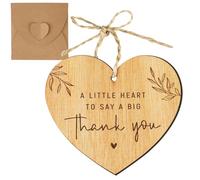 Thank You Gifts A Little Heart to Say A Big Thank You Wooden Heart Plaque with Envelope Appreciation Retirement Gifts Wooden Plaque for Women Men Friends Teacher Nurse Worker
