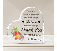 Thank You Gifts Acrylic Plaque Heart Keepsake - Inspirational Appreciation Gift for Women, Men, Employees, Nurses, Teachers, Boss, Manager, Coworkers - Desk Decor for Farewell, Retirement, Admin Day
