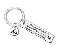 Thank You Gifts Appreciation Keyring Make A Difference Keyring Gift for Nurse Doctor Coworker Boss Employee Mentor Teacher Appreciation Jewelry Stainless Steel Keychain Retirement Going Away Gift