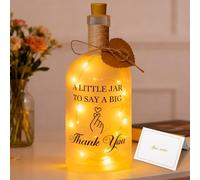 Thank You Gifts Bottle Light, Frosted Glass Jar Lamp with LED String and Cork, A Little Jar to Say a Big Thank You, Appreciation Gifts for Women Men Teachers Friends Colleagues, Thoughtful Friendship