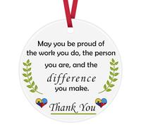 Thank You Gifts for Autism Teacher Ceramic Ornament for Special Education Teacher ABA Therapist Appreciation Gifts Autism Awareness Gifts Birthday Christmas Decor for Autism Teacher