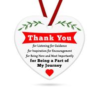 Thank You Gifts for Best Friends Ceramic Hanging Thank You for Being a Part of My Journey Appreciation Gift for School Counselor Mentor Leader Christmas Birthday Gifts for Friends Sister