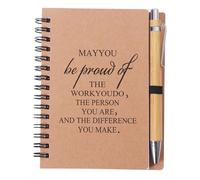 Thank You Gifts for Colleagues Women Men, A6 Spiral Notepad with Ballpoint Pen Set, Inspirational Coworker Employee Appreciation Colleague Leaving Gifts New Job Proud of You Positive Notebook