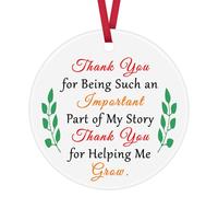 Thank You Gifts for Teacher Appreciation Gifts for Mentor Coach Thank You for Helping Me Grow Ceramic Ornament for Christmas Birthday Teachers Day Retirement End of Year Teacher Gifts