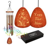 Thank You Gifts for Teacher Personalised Wind Chimes 25.5 Inch Personalised Teacher Gifts Thank You Keepsake Gift Thank You Ornaments Gifts for Thanksgiving Christmas (Champagne Gold, Design 3)